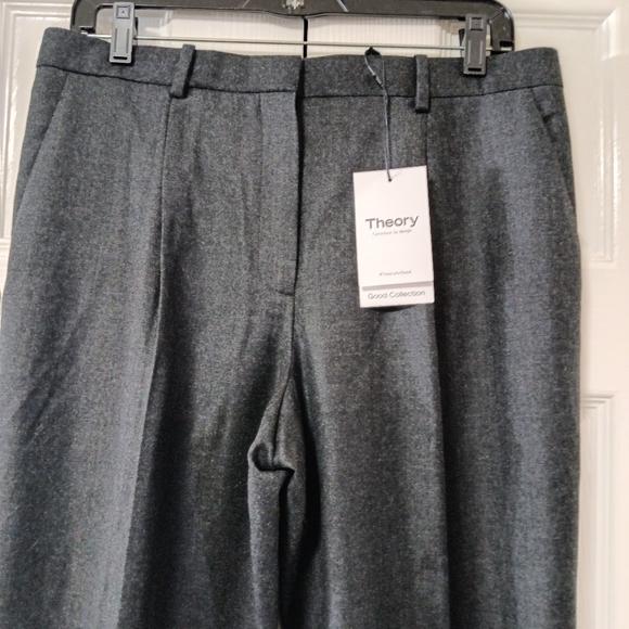 Theory Sleek Flannel 2 Wool Trousers - Picture 5 of 9